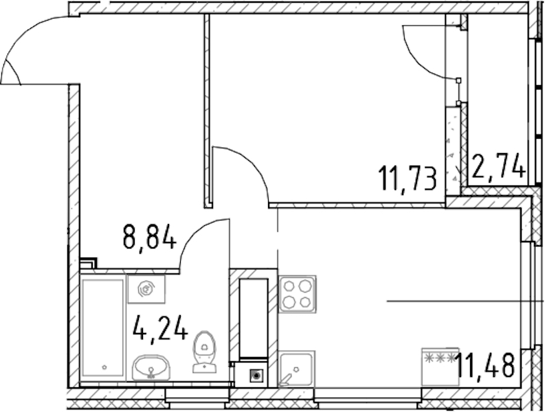 1-комнатная квартира 36.29 м², 13/23 эт., ЖК «Город Первых»